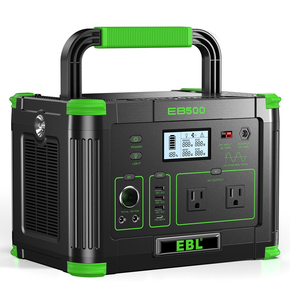 EBL 500W 519Wh Portable Power Station Solar Generator Outdoor Power Sup⁣ply NEW