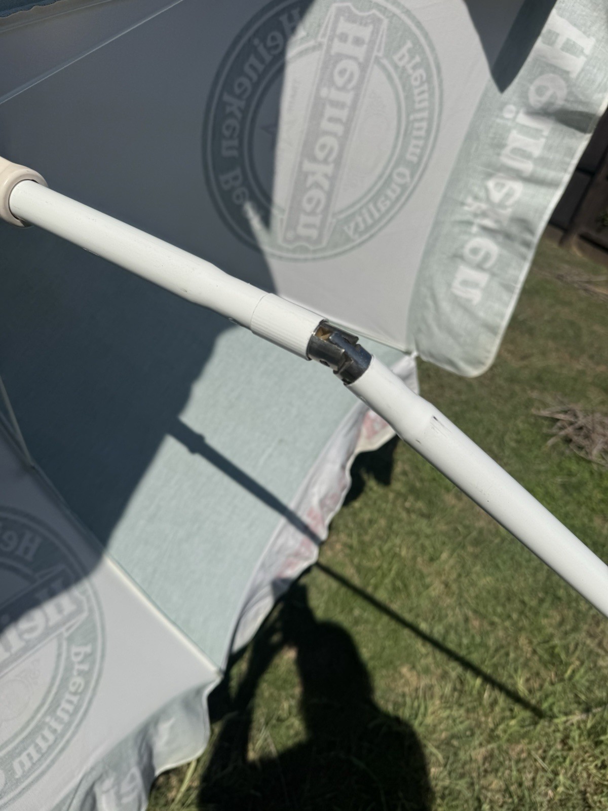 VTG LARGE HEINEKEN COTTON CANVAS BEACH UMBRELLA Read Description
