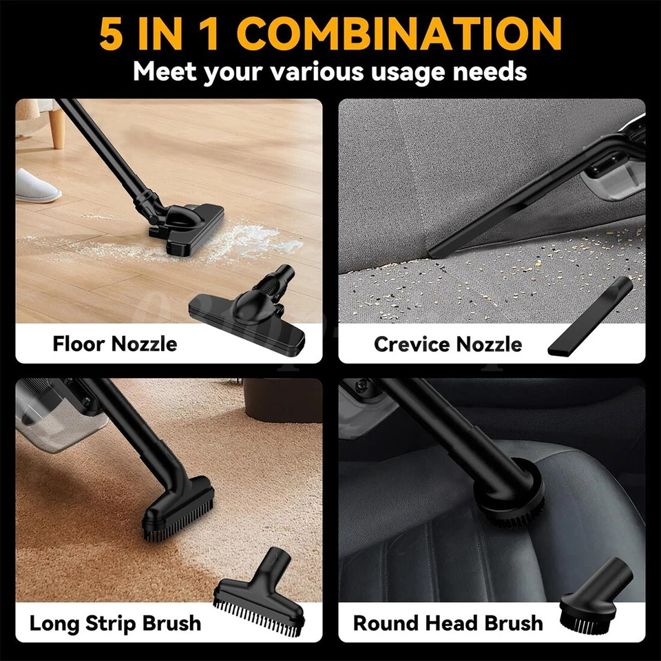 500W Cordless Handheld Vacuum Cleaner Portable Car Auto Home Wireless W/ Battery