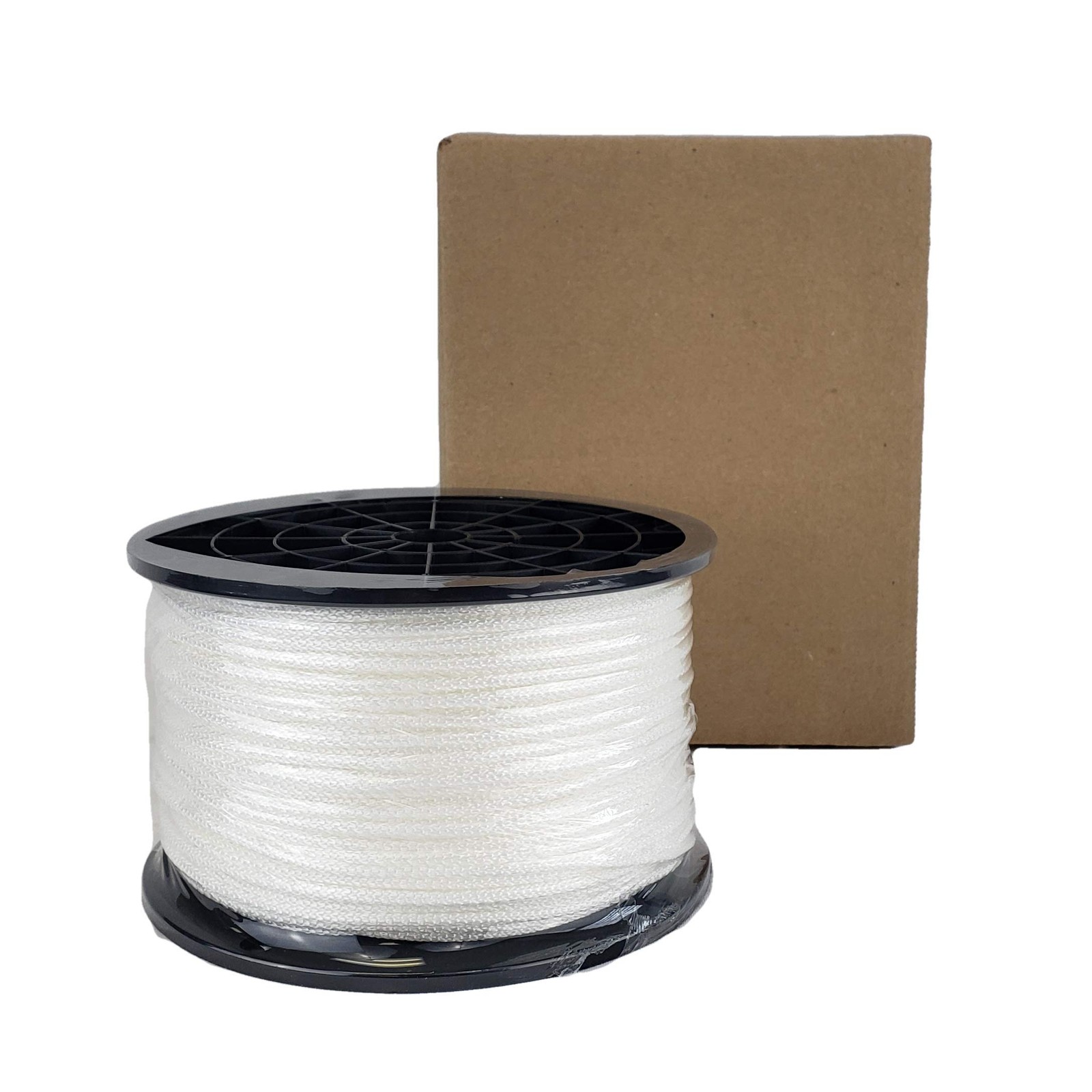 1/8″ Nylon Rope, Solid Braid Utility 500 ft x 500 spool, White