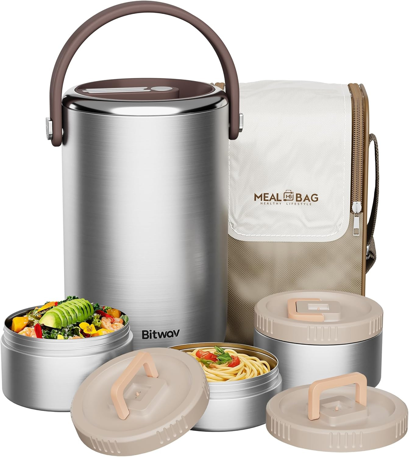 86Oz Stainless Steel Vacuum Insulated Food Jar for Hot & Cold Food, Portable 3 T