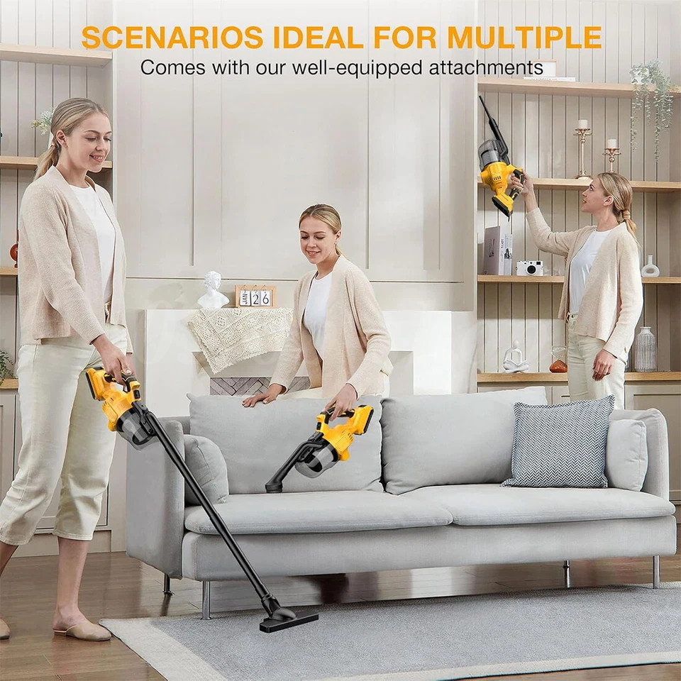 500W Cordless Handheld Vacuum Cleaner Portable Car Auto Home Wireless W/ Battery