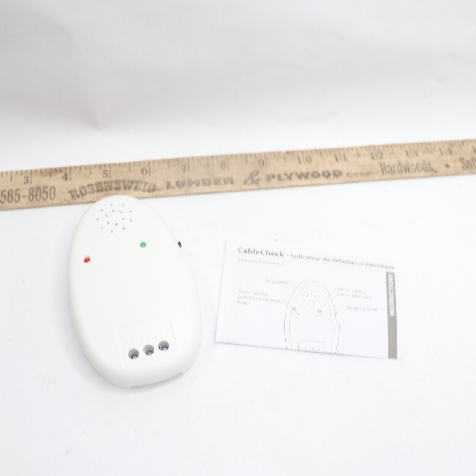Installation Monitor Alarm White Requires 2 AAA Batteries