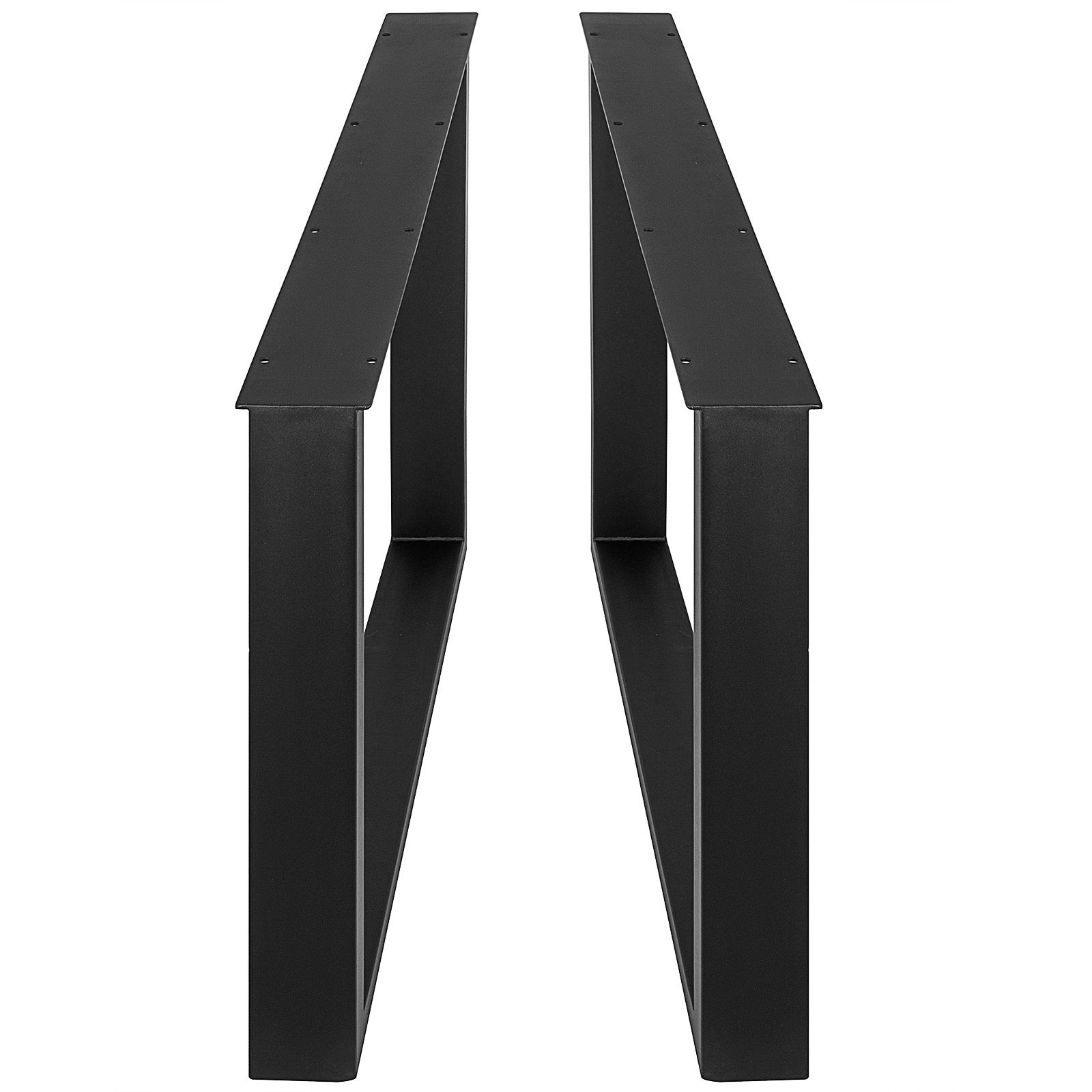 Heavy Duty Steel Table Legs 28x35in Black Square, Load Cap 1000kg & Easy Install