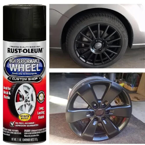 Wheel Coating Spray Paint Car Trucks Metallic Matt Black Rims Stop Rust Durable