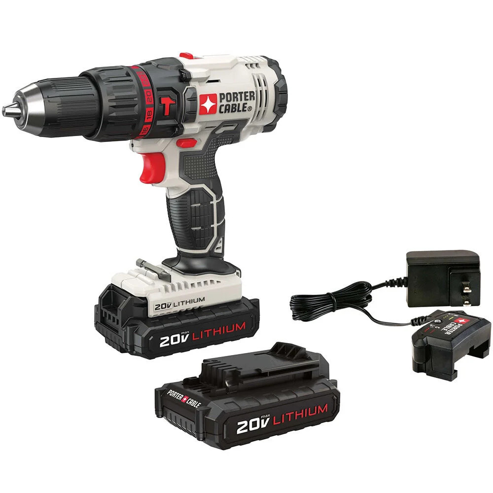Porter Cable 1/2In 20V Variable Speed Hammer Drill Kit