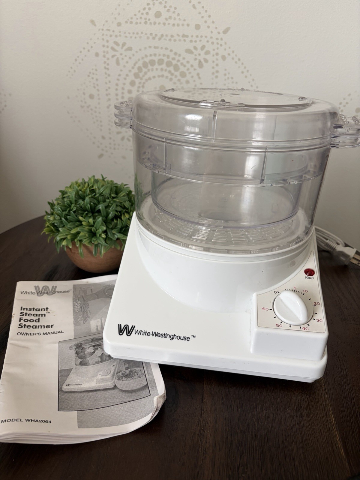 Vintage White Westinghouse Food Steamer & Rice Cooker WHA2064 Complete w/ Manual