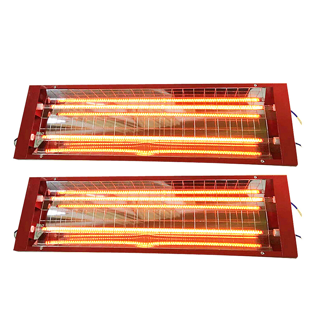 2Pcs 2000W Spray Baking Booth Infrared Paint Curing Light Heating Lamp Heaters
