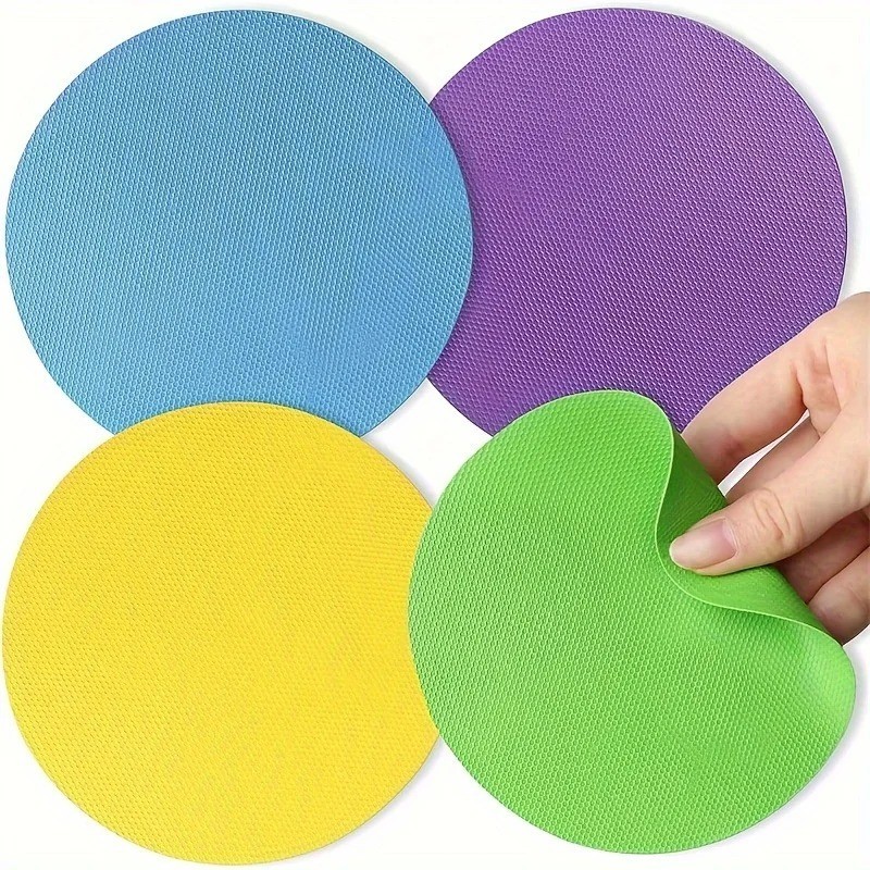 4 Pack Rubber Jar Lid Opener Gripper Pads for Weak Hands Seniors Kitchen – NEW