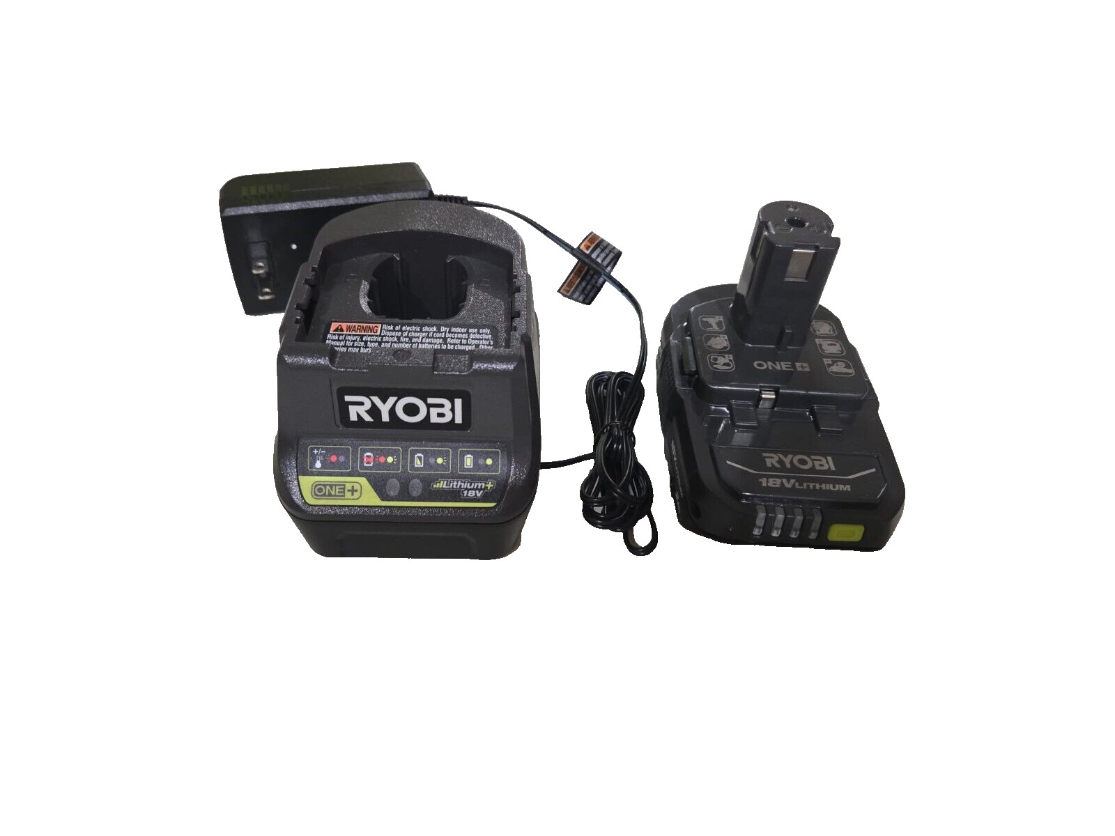 RYOBI One+ PBP006 18v 2ah Lithium-Ion Battery and P118B 18v Battery Charger O.B