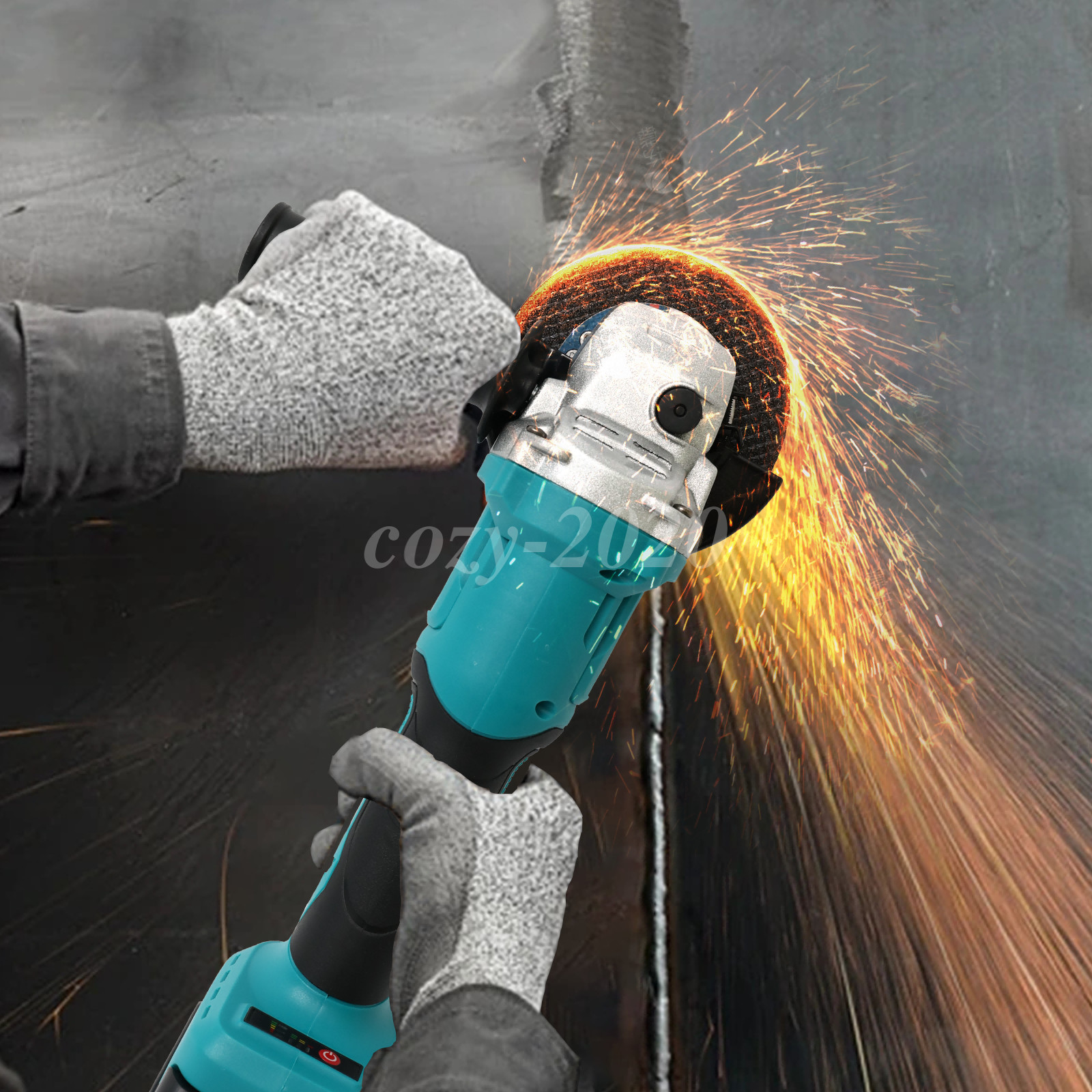 21V Cordless Angle Grinder Cutting Brushless Detail Sander 9000 RPM W/ 2 Battery