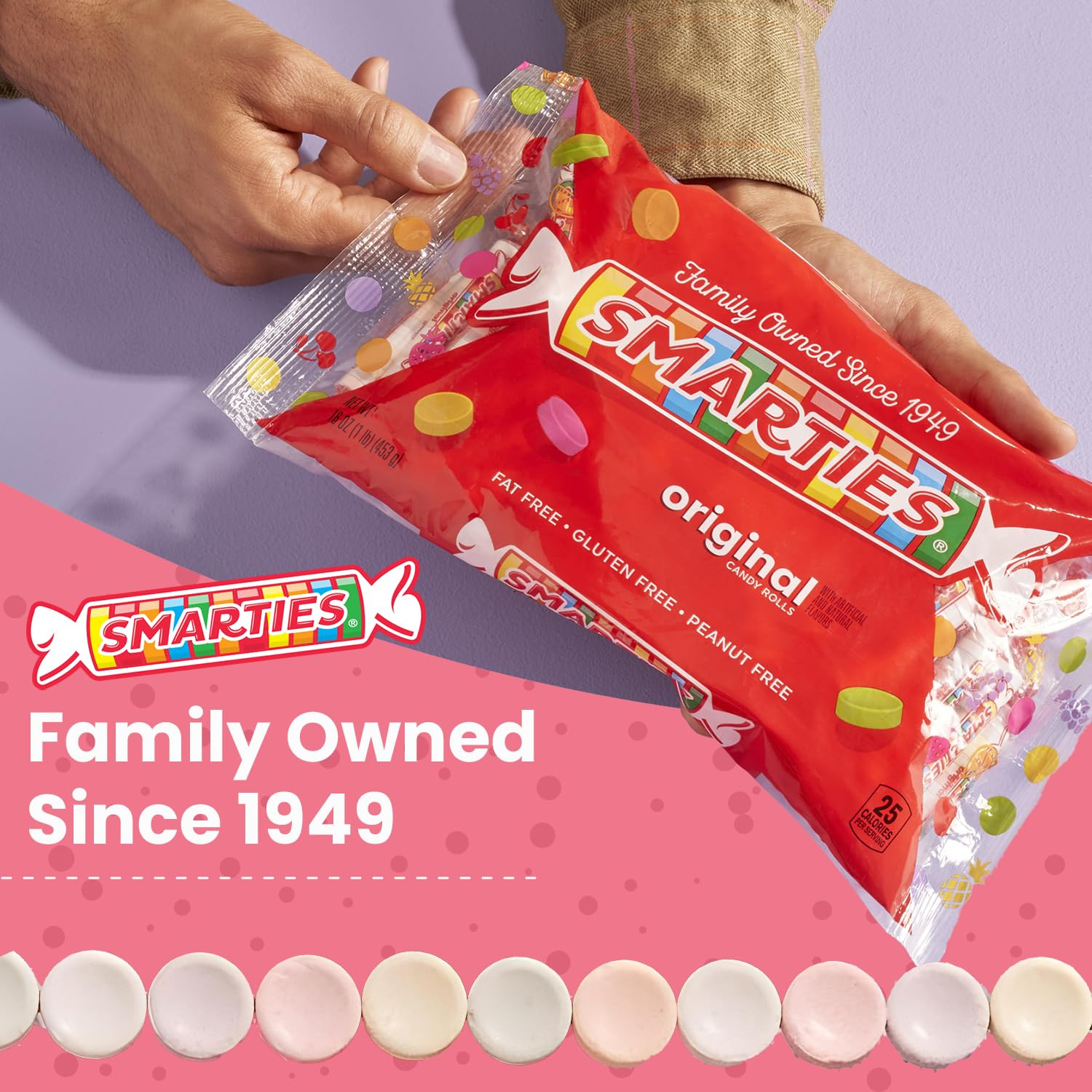 Smarties Candy Bulk Rolls Original Flavor, Gluten & Vegan Free, Classic Sweetnes