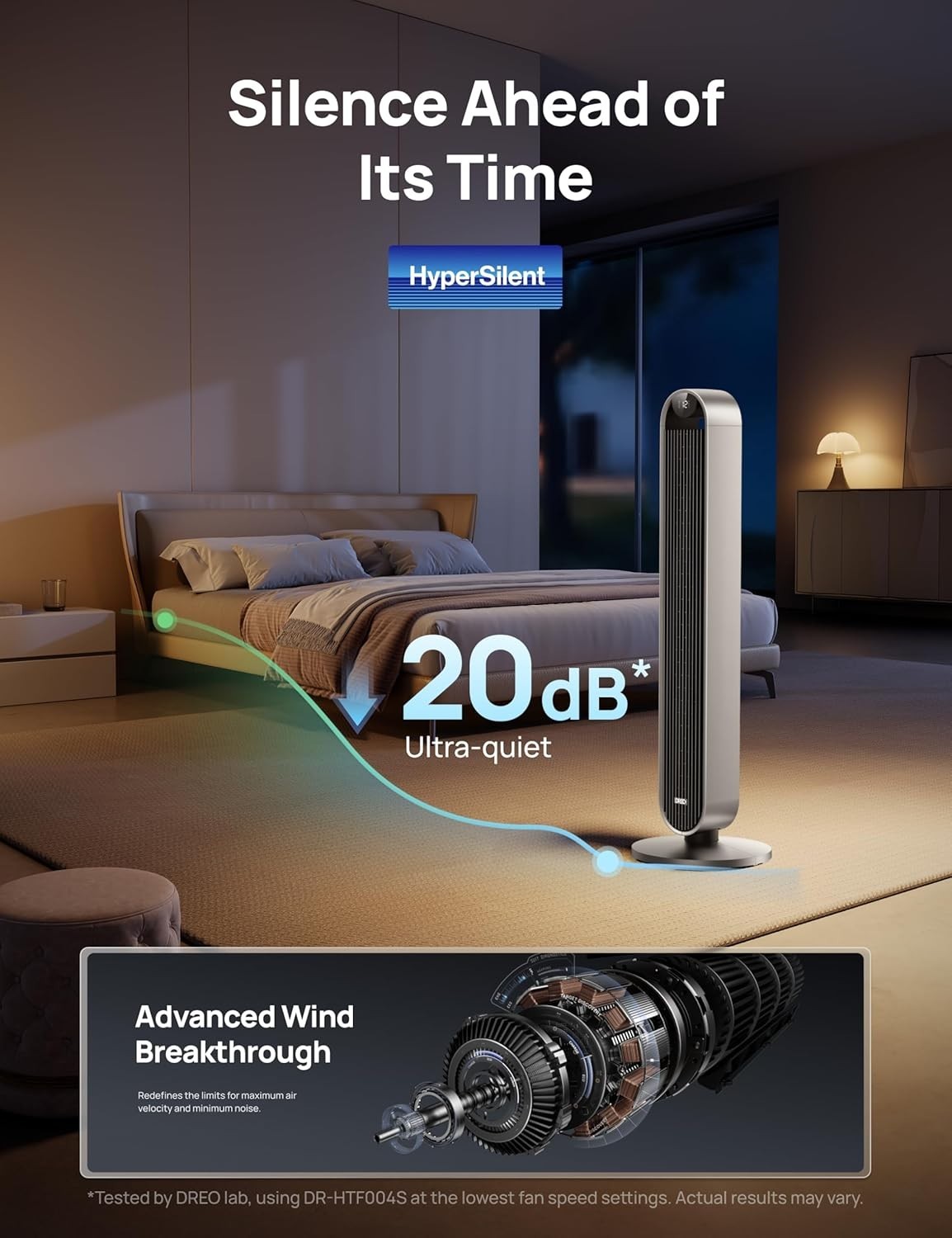 DREO 42-Inch Tower Fan – Powerful, Quiet & Efficient Whole-Room Cooling
