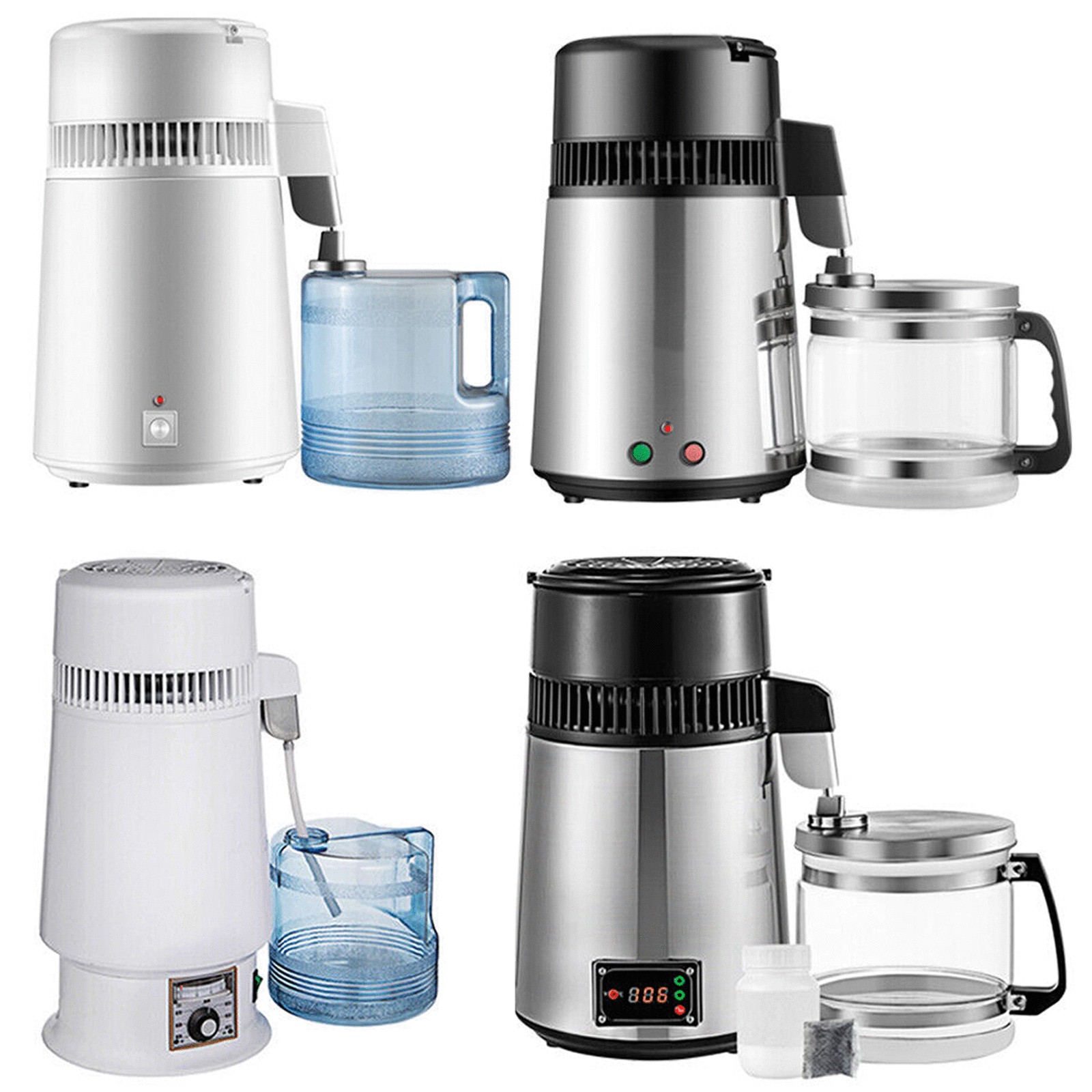 VEVOR 4L Water Distiller Purifier Machine Countertop Stainless Steel Interior