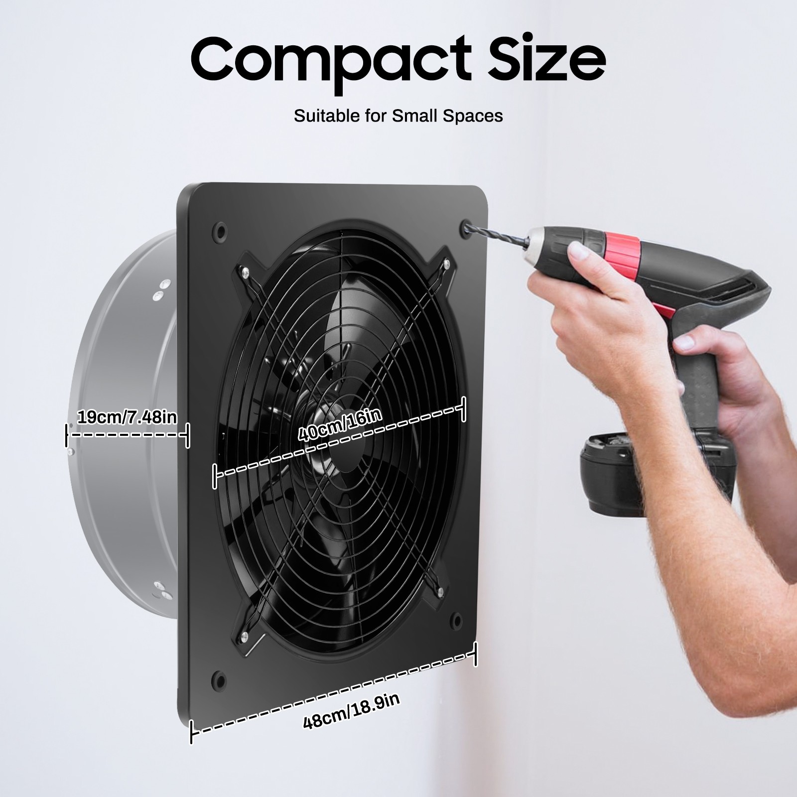 16 Inch Industrial Ventilation Extractor Axial Exhaust Air Blower Fan Commercial