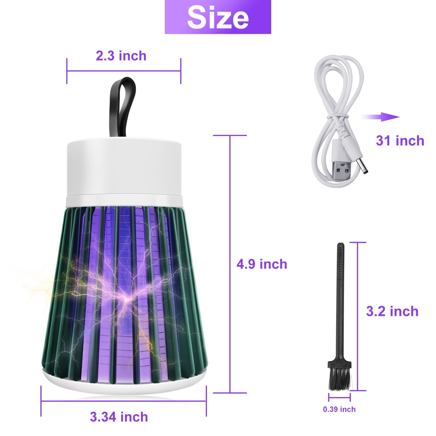 Bug Zapper Indoor Outdoor Electric Insert Killer Fly Mosquito Trap Light, White