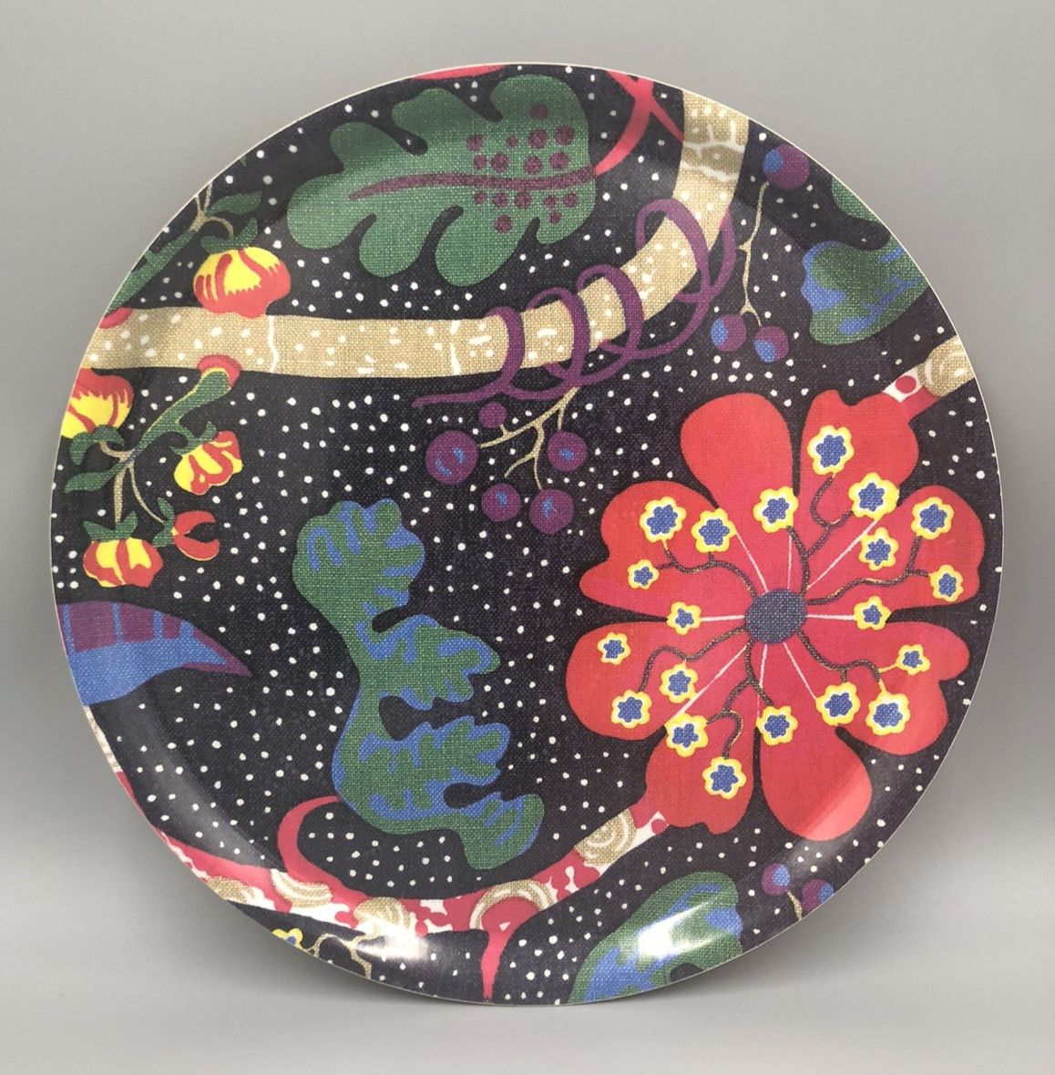 Vintage Svenskt Tenn Sweden Mirakel Miracle Round Tray Birchwood Josef Frank 12″