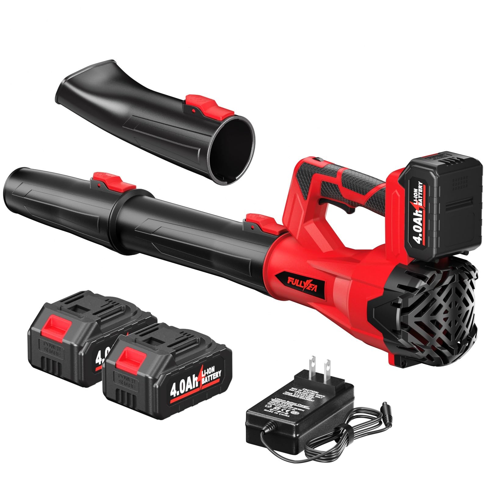 Cordless Leaf Blower, 500 CFM, 150 MPH, 6 Speed Modes, 3 Tubes, 2 Batteries