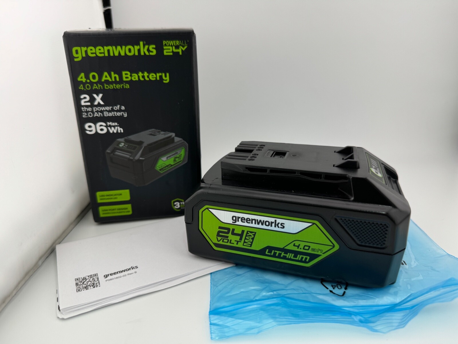 GENUINE GREENWORKS 24V 4.0AH USB BATTERY – [BAG709]
