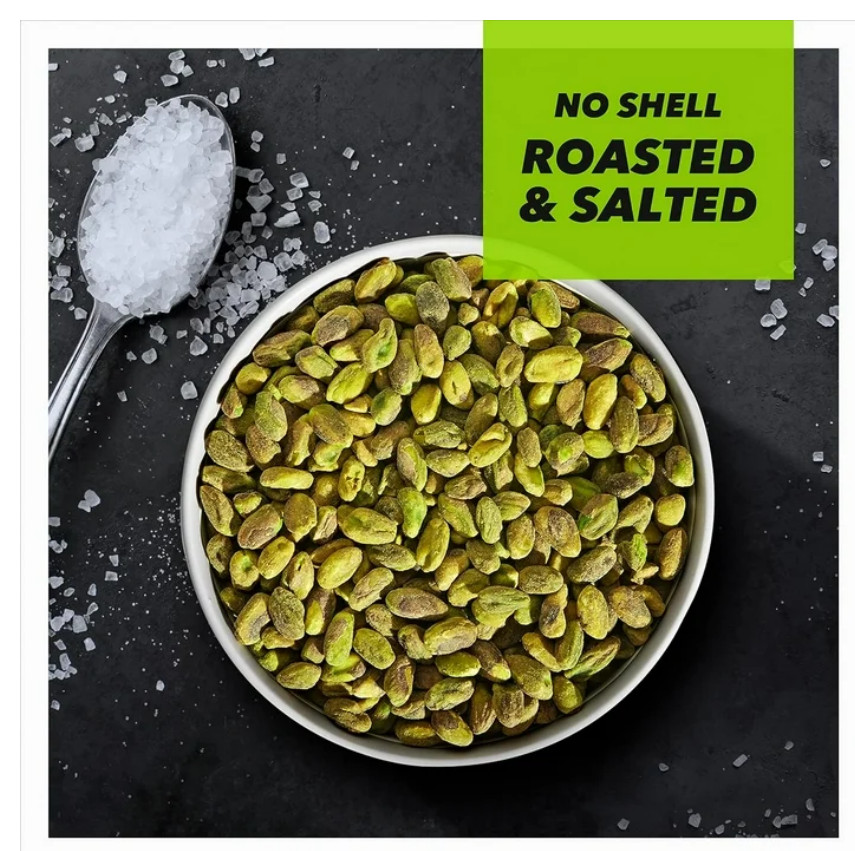 Wonderful Pistachios, No Shells Roasted & Salted Pistachios, 12 Ounce Bag