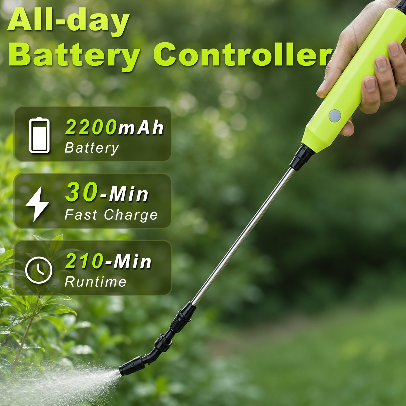 1.35 Gallon Battery Powered Sprayer, Covers 3,000 Sq Ft per Tank – Electric S…