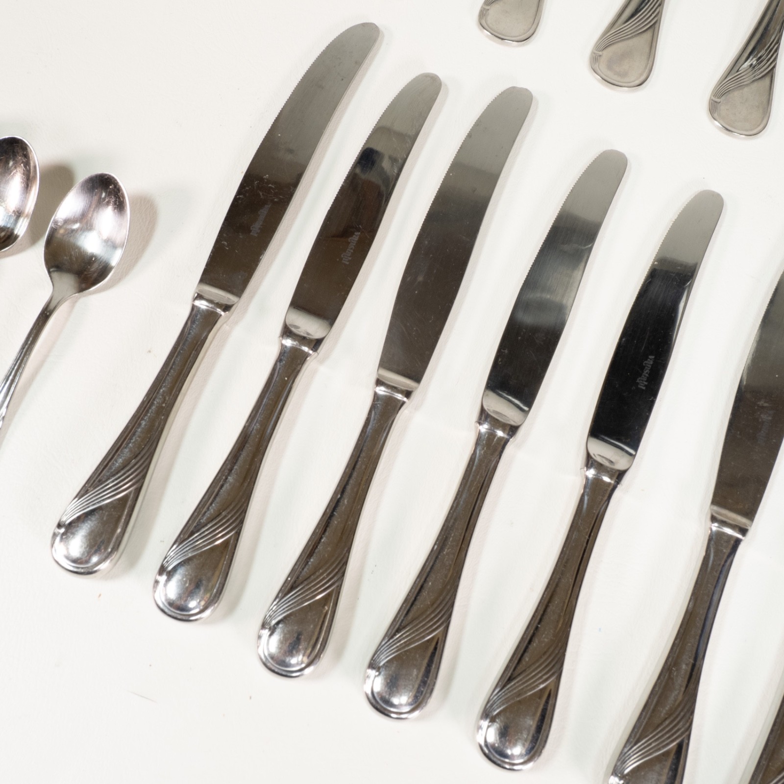 Mafil Vanstahl Unknown Pattern Stainless Steel Flatware Set of 35 Portugal