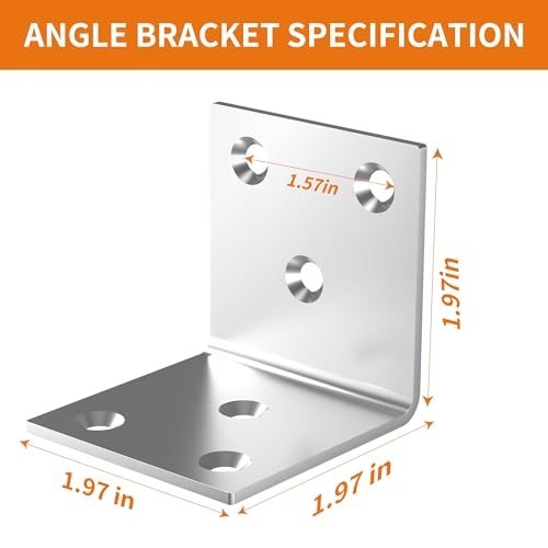 80Pcs Stainless Steel L Brackets 2in Corner Brace for Wood Furniture
