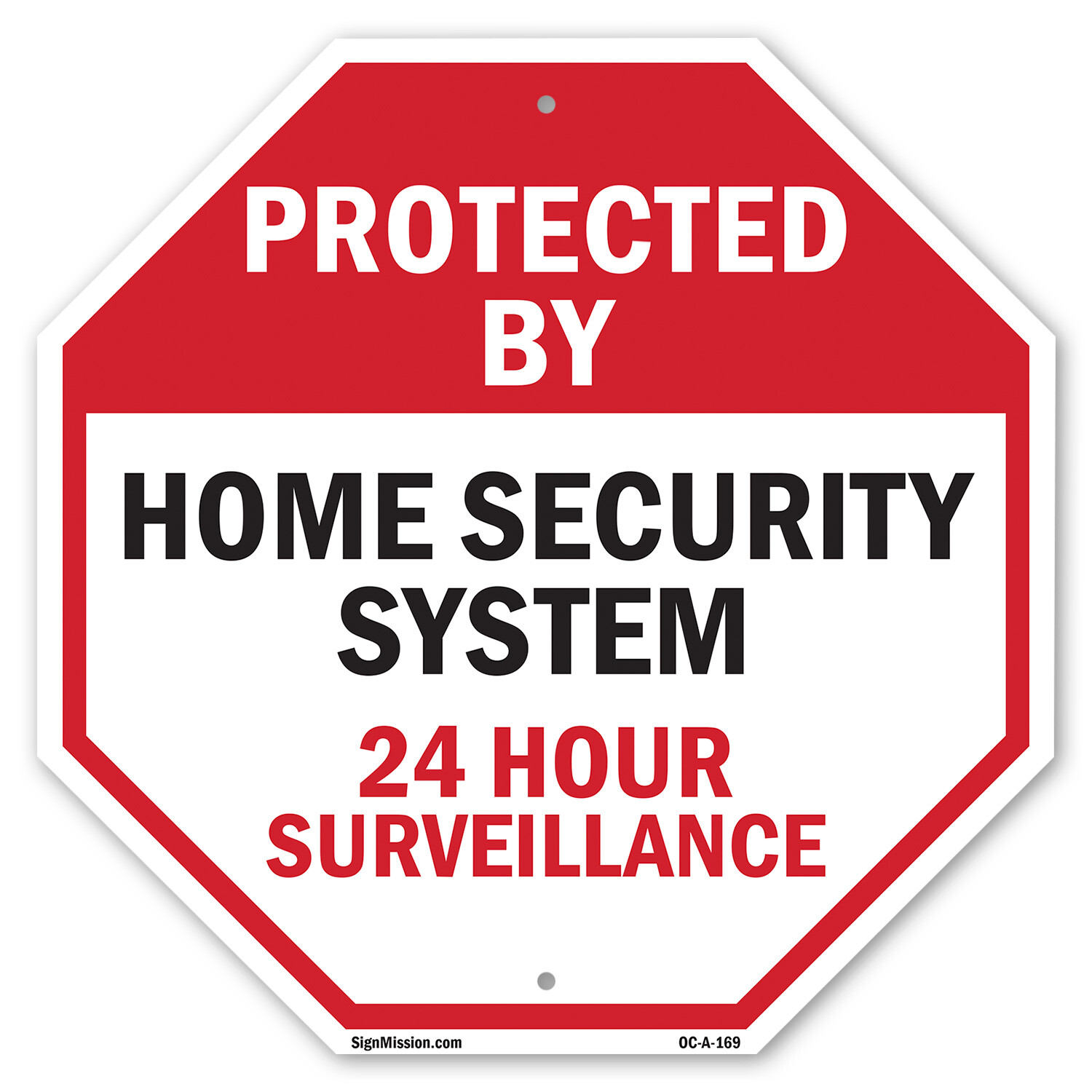 Protected By Home Security System Octagon Sign Weather Resistant Made in the USA