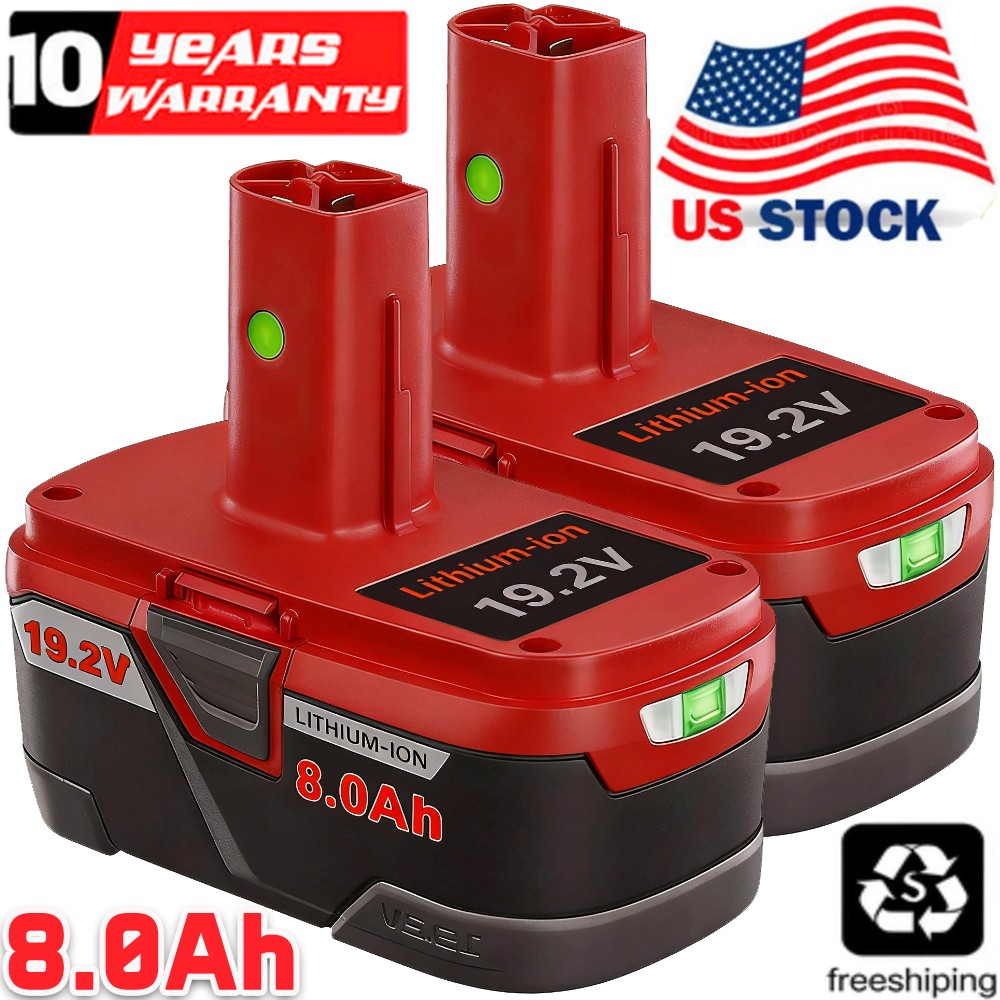 2Pack 19.2V 8.0Ah For Craftsman C3 DieHard Lithium ion XCP Battery 11375 11570