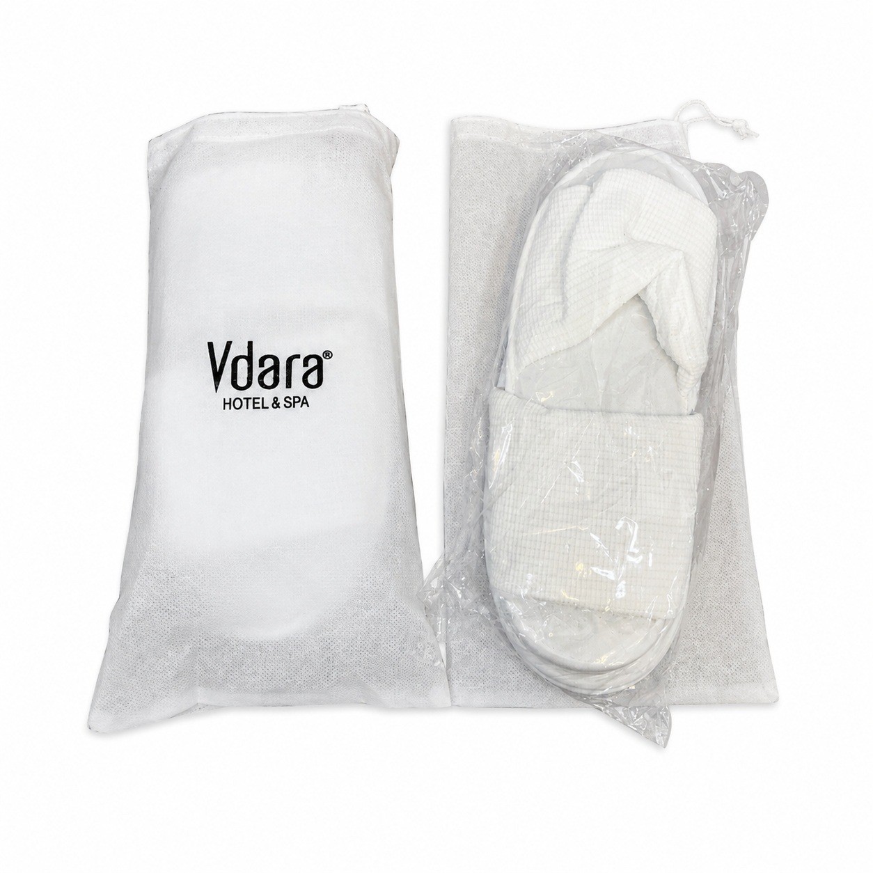 Vdara Hotel Spa New White Slippers Disposable Travel Spa Slippers 2 Pair