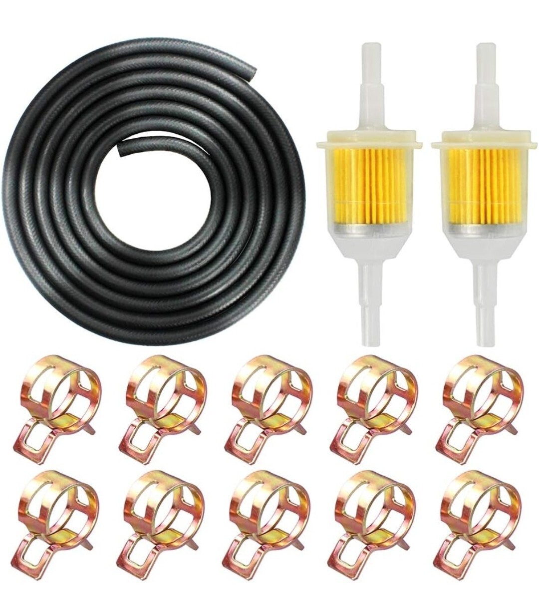 1/4″ Inch ID Fuel Line Set – 2 Meter / 6-Foot ¼ Inch Fuel Line + 2 Pcs 1/4 In…