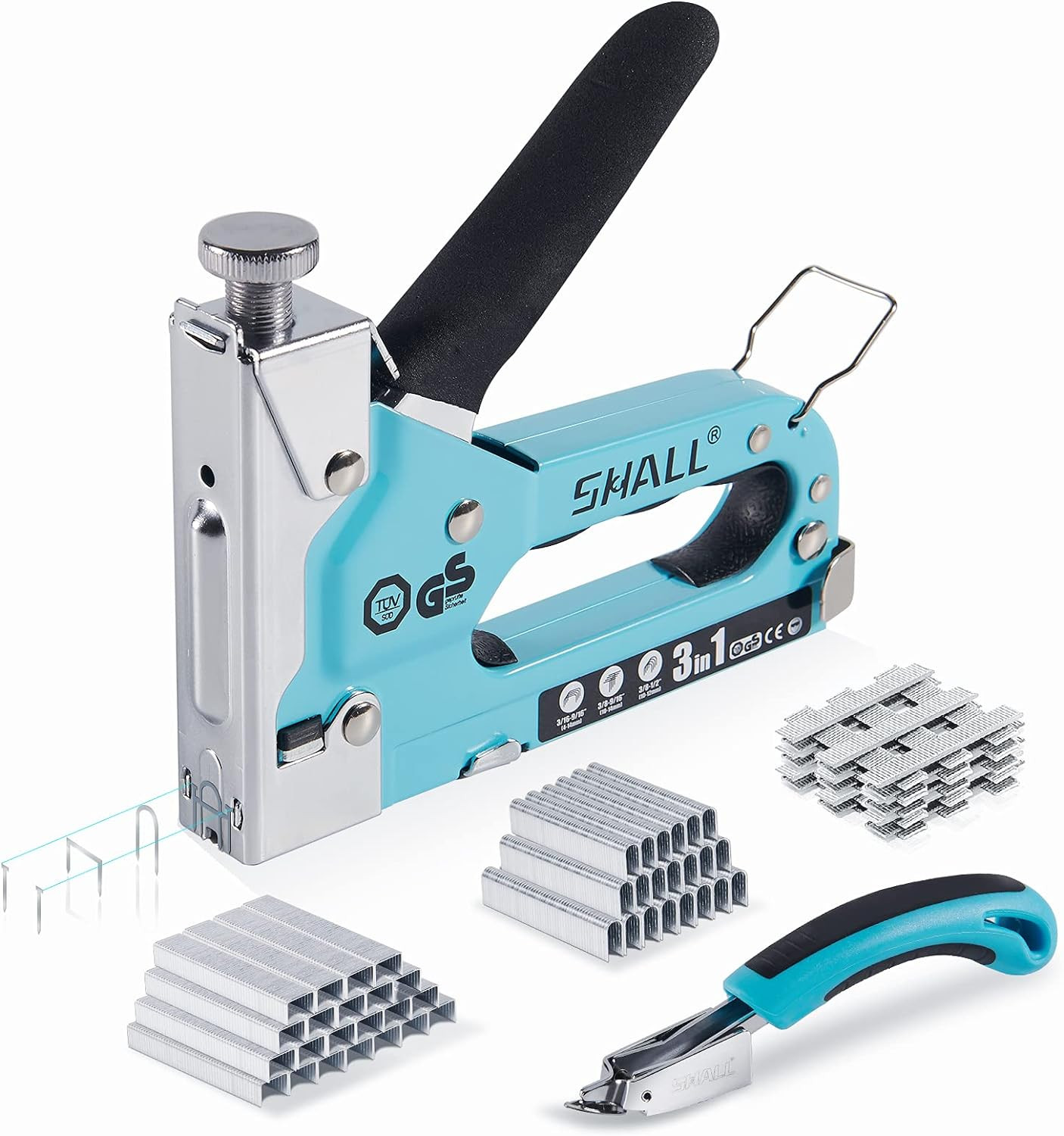 SHALL Staple Gun Heavy Duty, 3-In-1 Upholstery Staple Gun Kit with 3000 Staples,