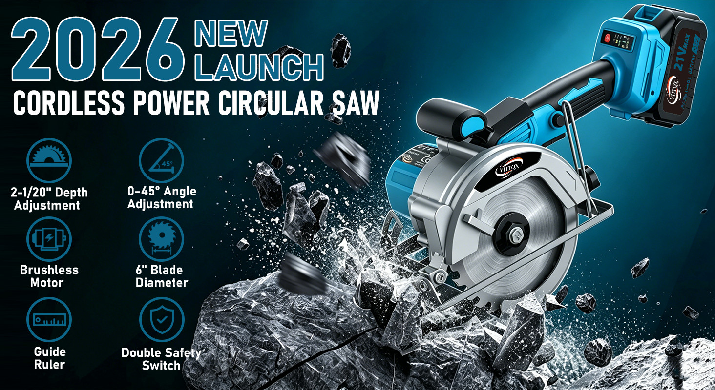 7in Cordless Circular Saw with Battery Charger Set for 21V Brushless Motor