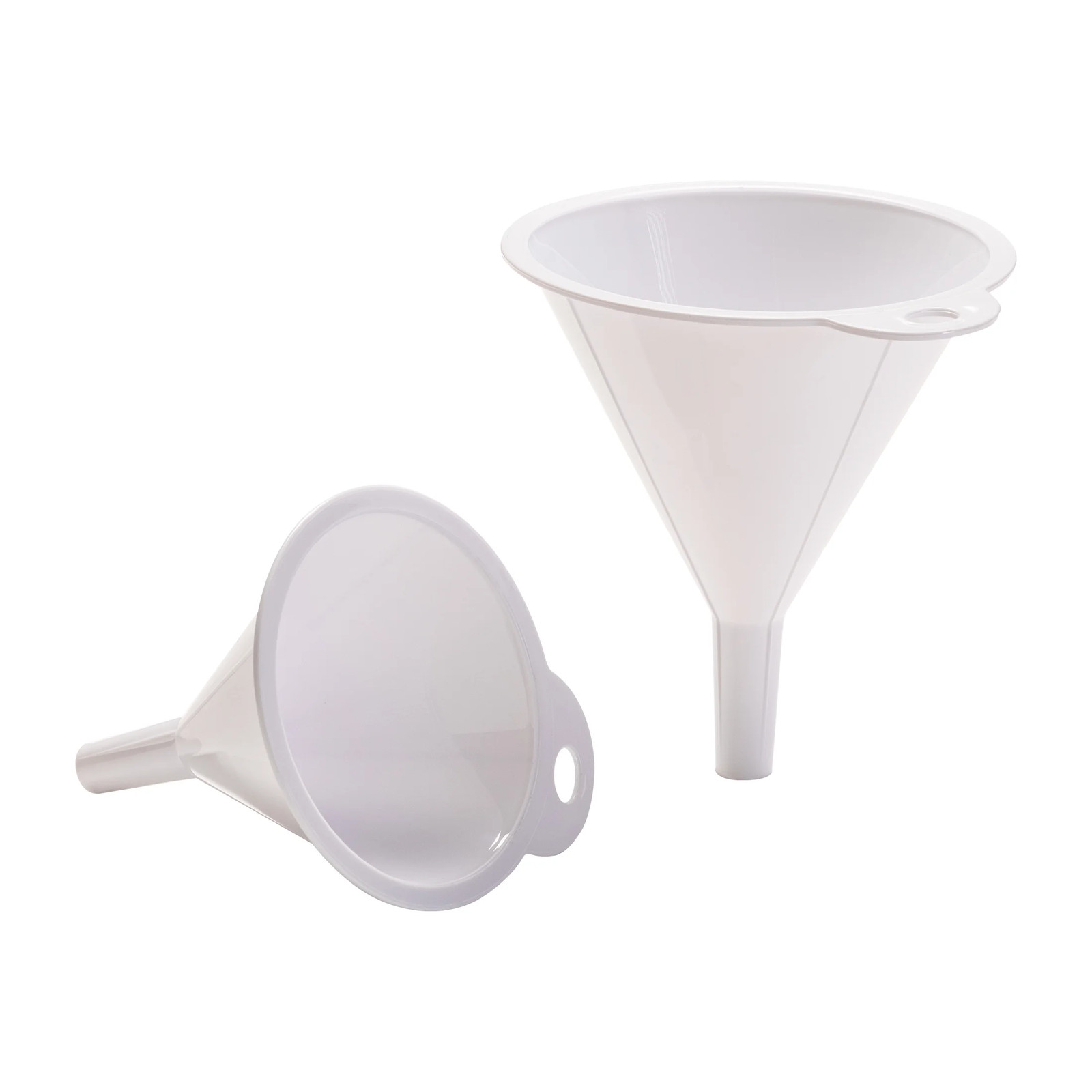 2-Piece Kitchen Funnel Set, White, Plastic