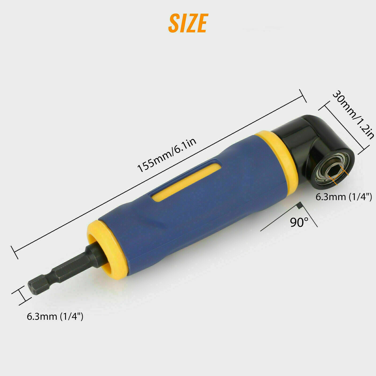 90°Right Angle Drill Adapter Extension Screwdriver Socket Holder Attachment Tool