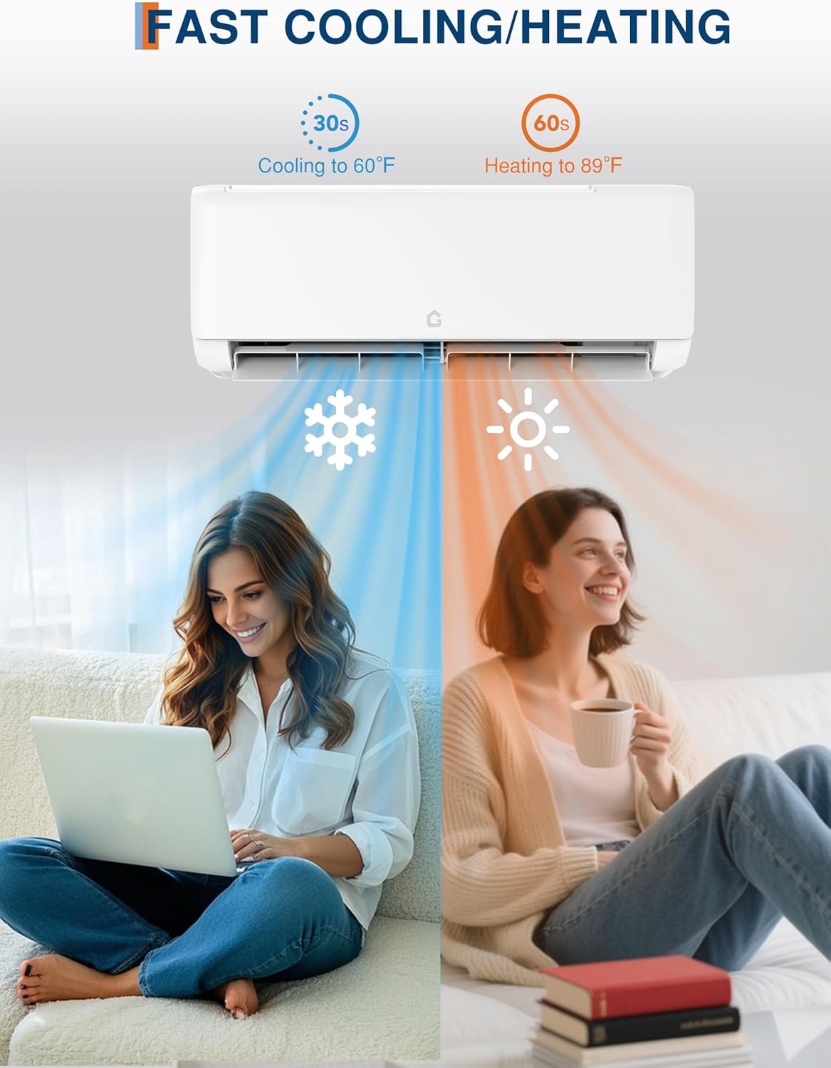 ✅24000 BTU Mini Split Air Conditioner & Heat Pump 19 SEER2 Ductless Mini Split