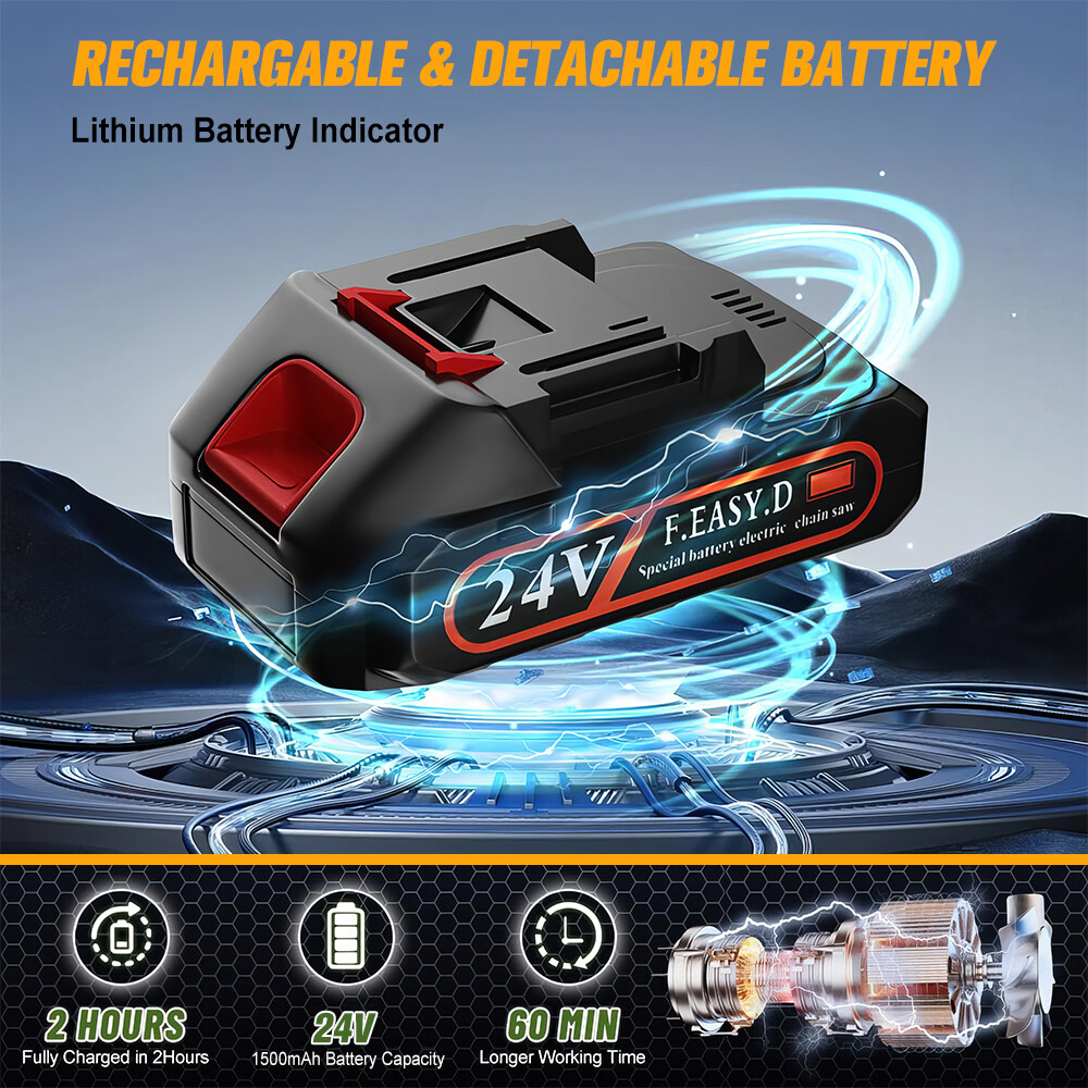 Electric Hedge Trimmer Cordless Power Hedge Trimmer with 2 Battery 1 Charger