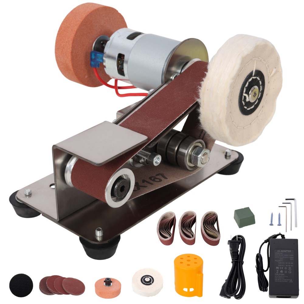 7 Speed Mini Belt Sander Knife Sharpener Metal Wood Grinding Power Tool