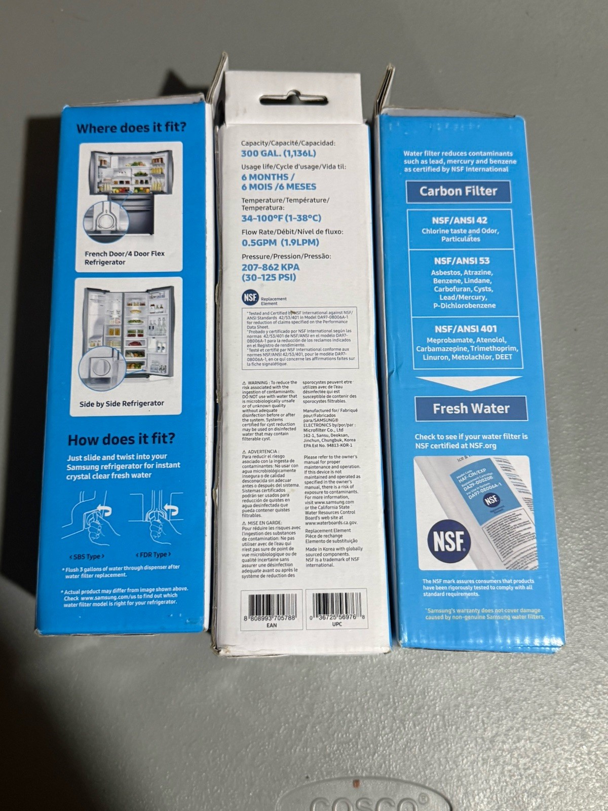 3 New Genuine Samsung DA29-00020B / HAF-CINS/EXP Refrigerator Filters OB Sealed
