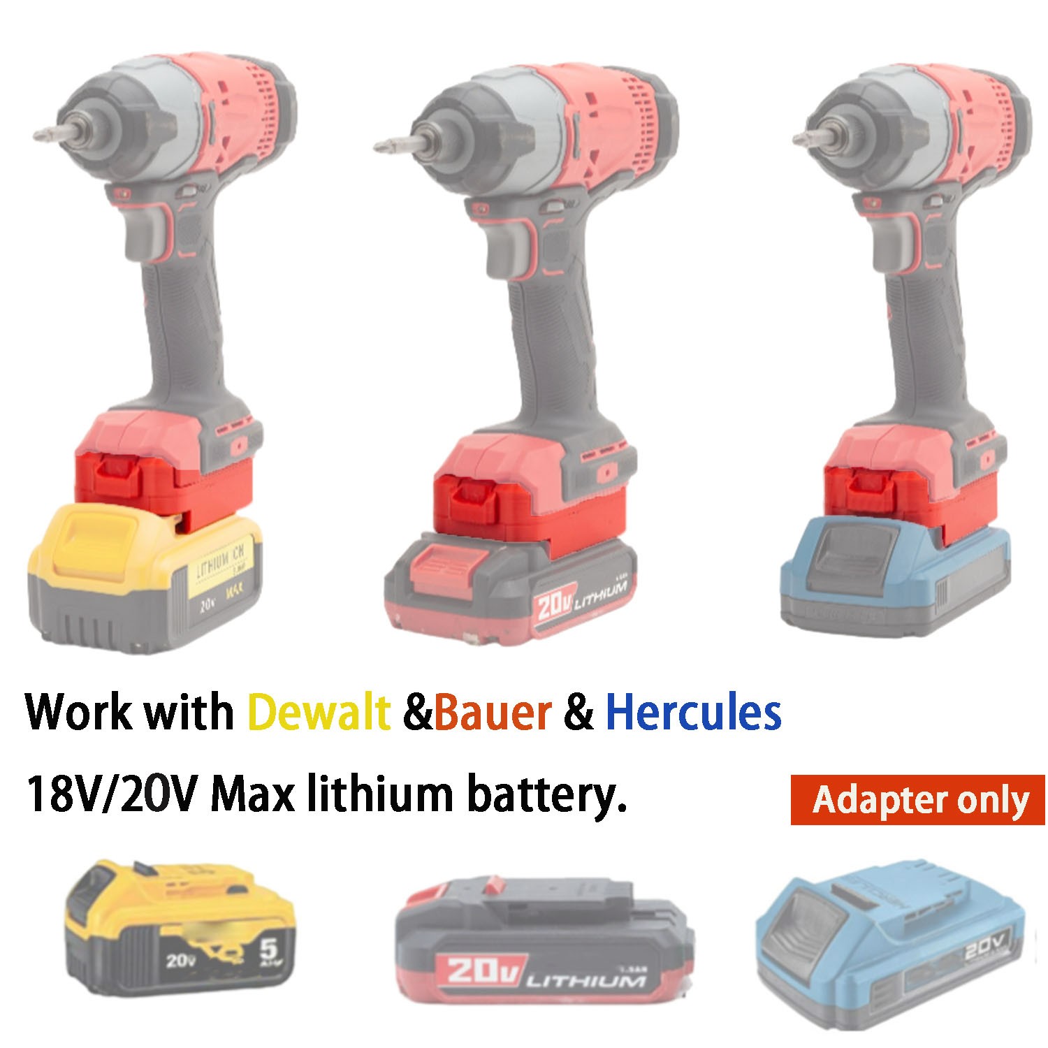Adapter For Dewalt & Bauer & Hercules 20v Battery to for Craftsman V20 20V Tools