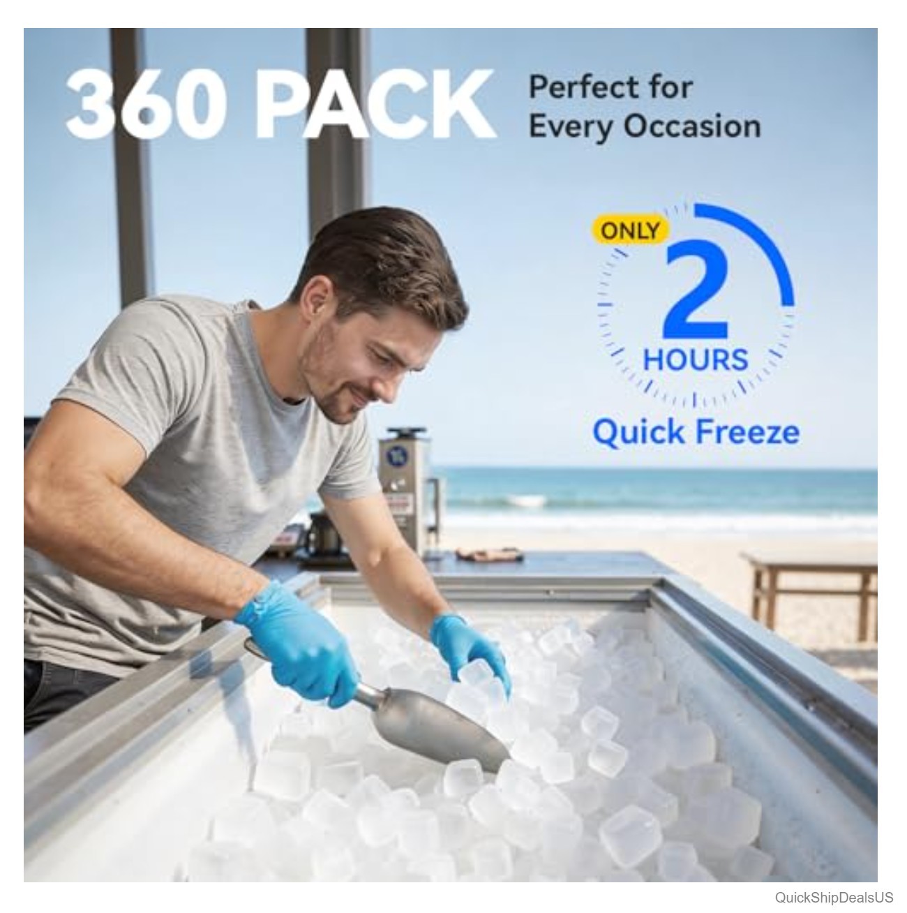 360 Pack Reusable Ice Cubes Drinks BPA-Free Ice Packs Lunch Boxes Coolers