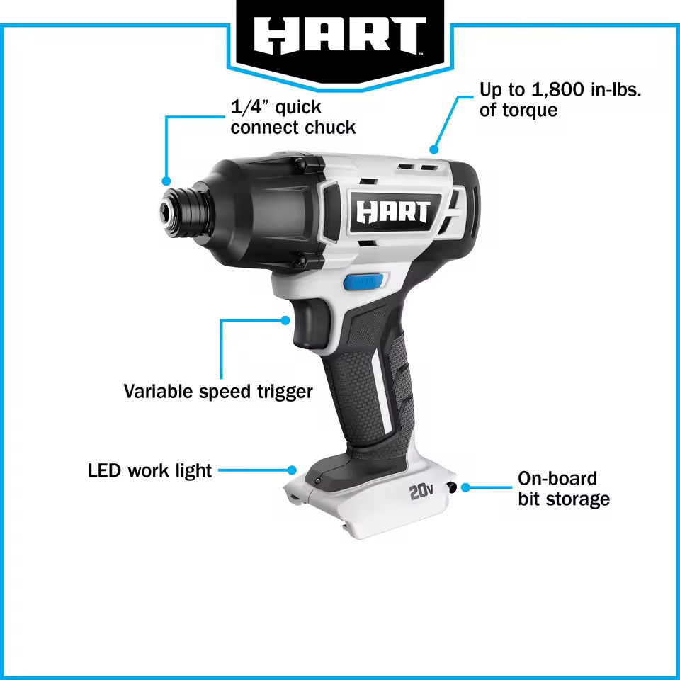 HART 20-Volt Cordless Impact Driver (Battery Not Included) BRAND NEW