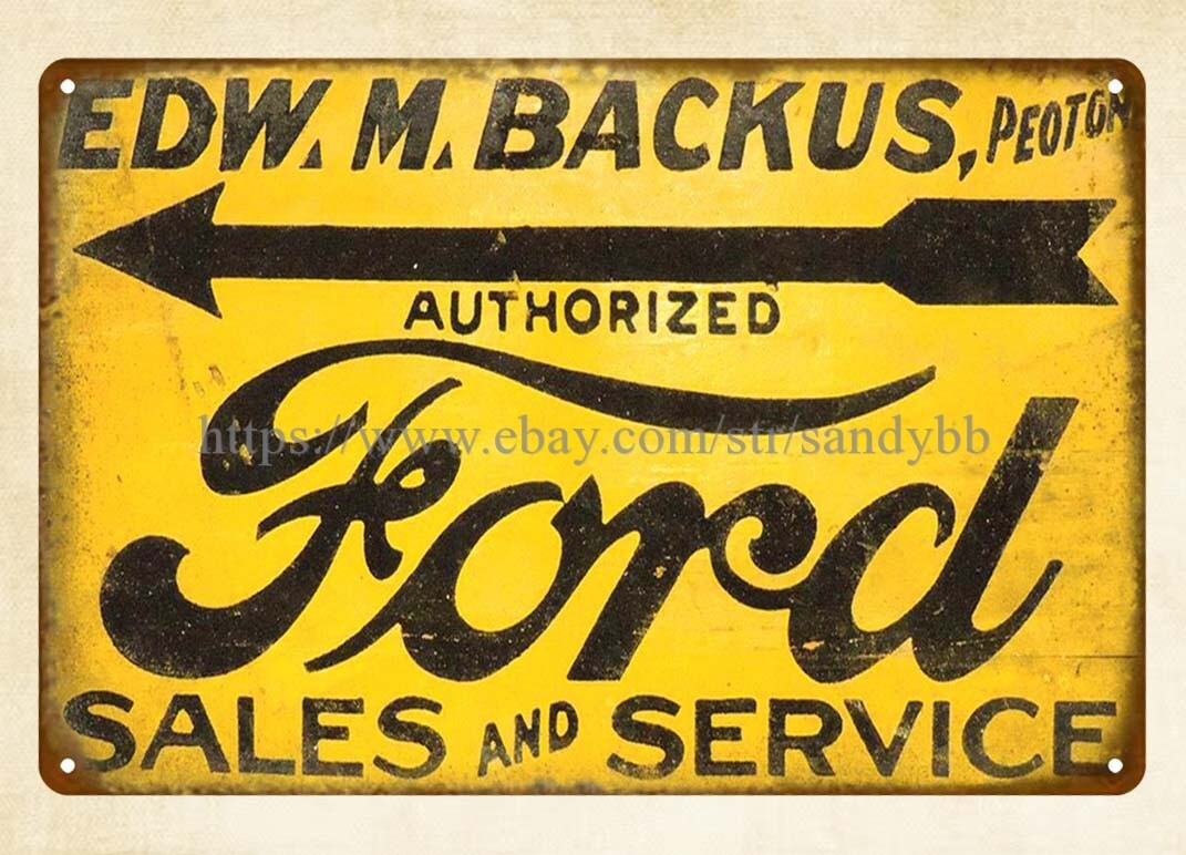 house decor Sales & Service, Edw. M. Backus-Peoton metal tin sign