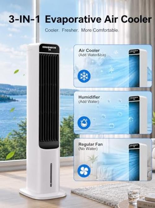 41 Inch Portable Air Conditioners, 3-in-1 Swamp Cooler Air Conditioner 41″
