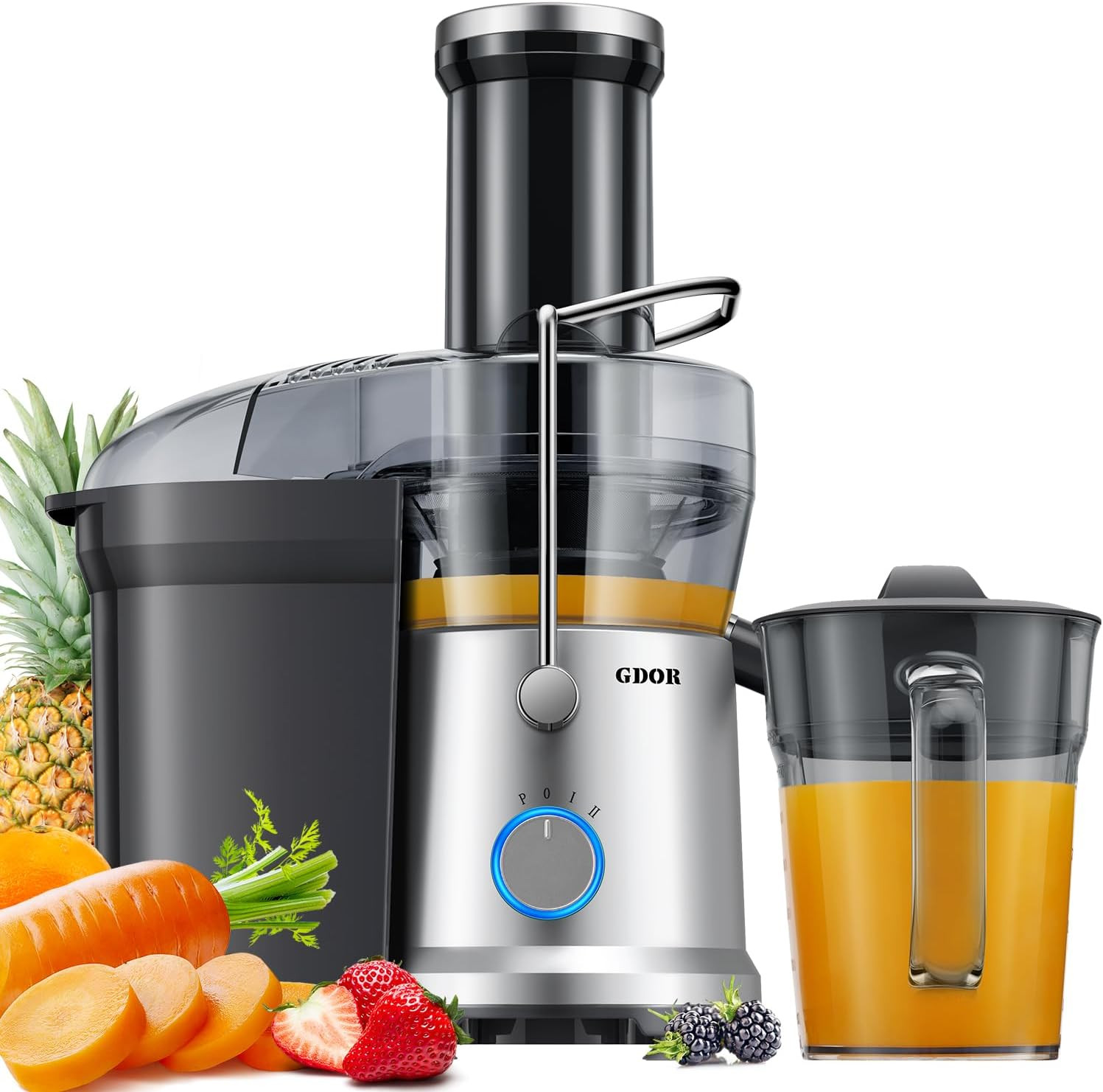 1200W Centrifugal Juicer with 3.2″ Feed Chute & 45Oz BPA-Free Jug