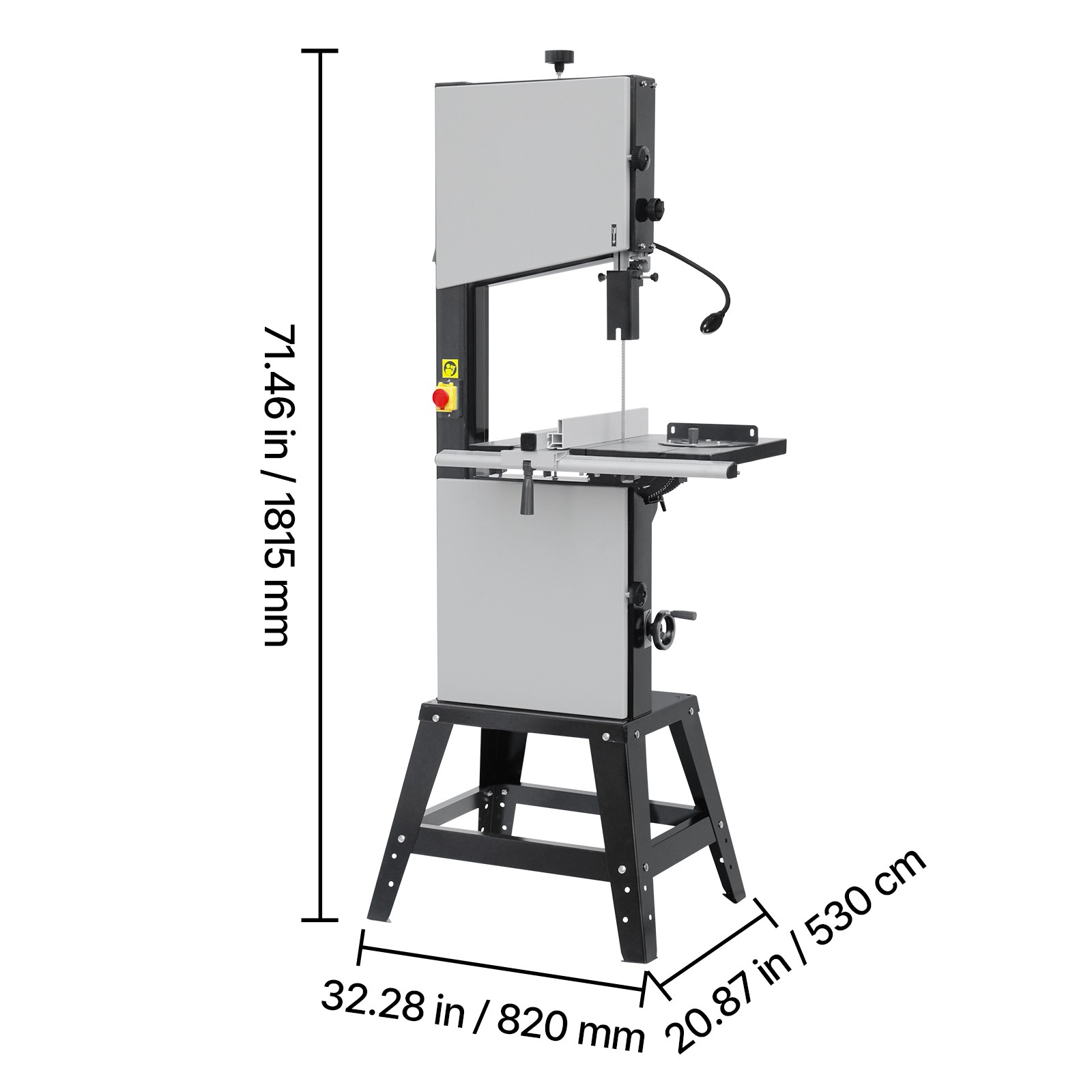 Woodworking Bandsaw 13.39 in Width Benchtop Band Saw 440-846 RPM 1100W 1-1/2HP
