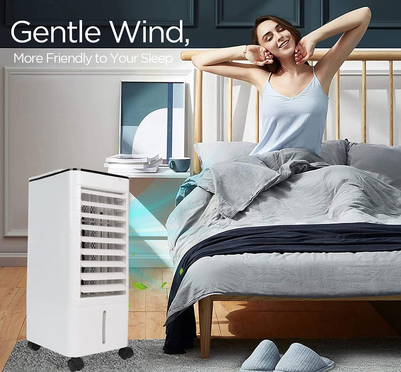 3-IN-1 5.5L Portable Air Conditioner, Evaporative Cooler Remote Control Room