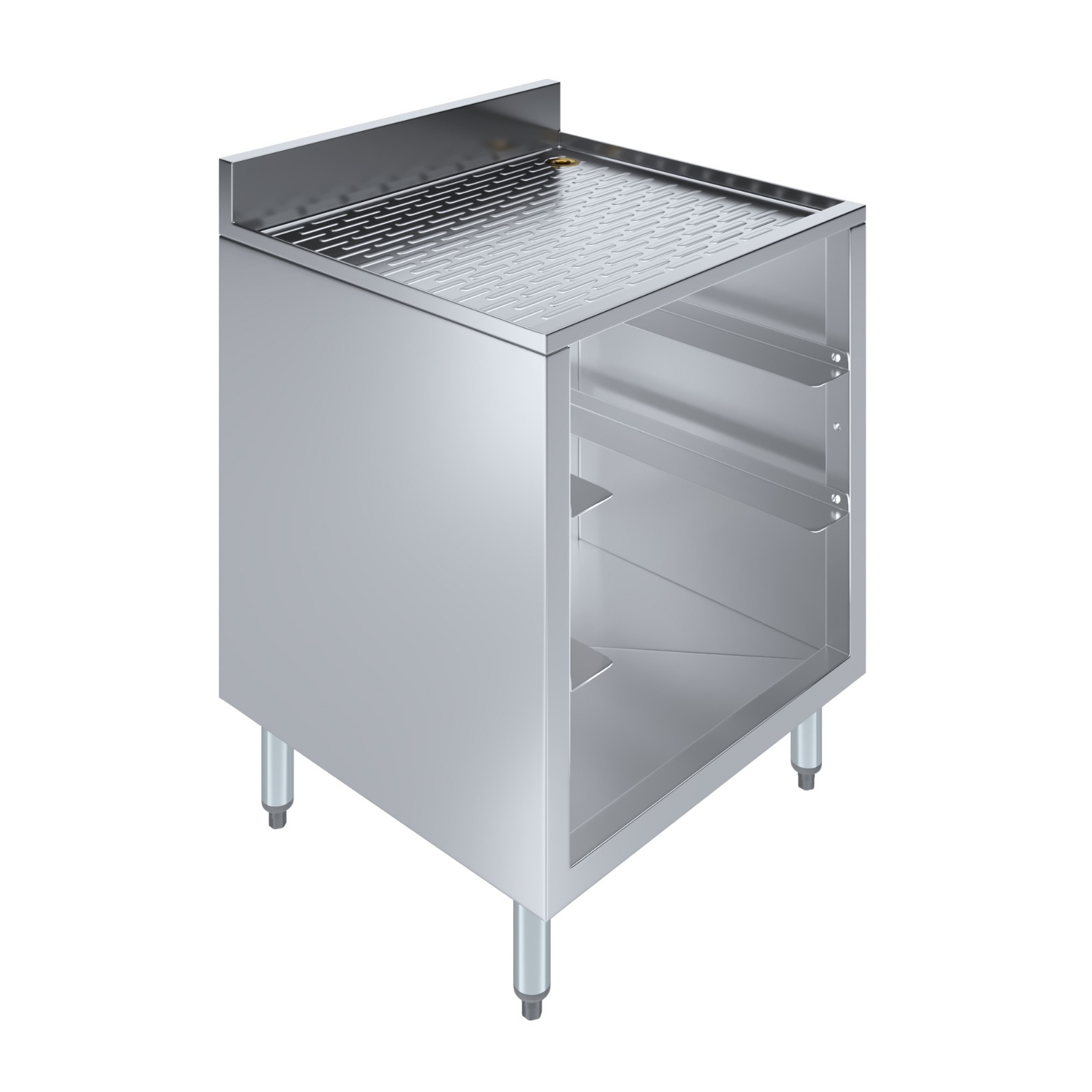 AmGood 22-1/2 in. x 24 in. x 30 in Stainless Steel Glass Rack Storage Cabinet
