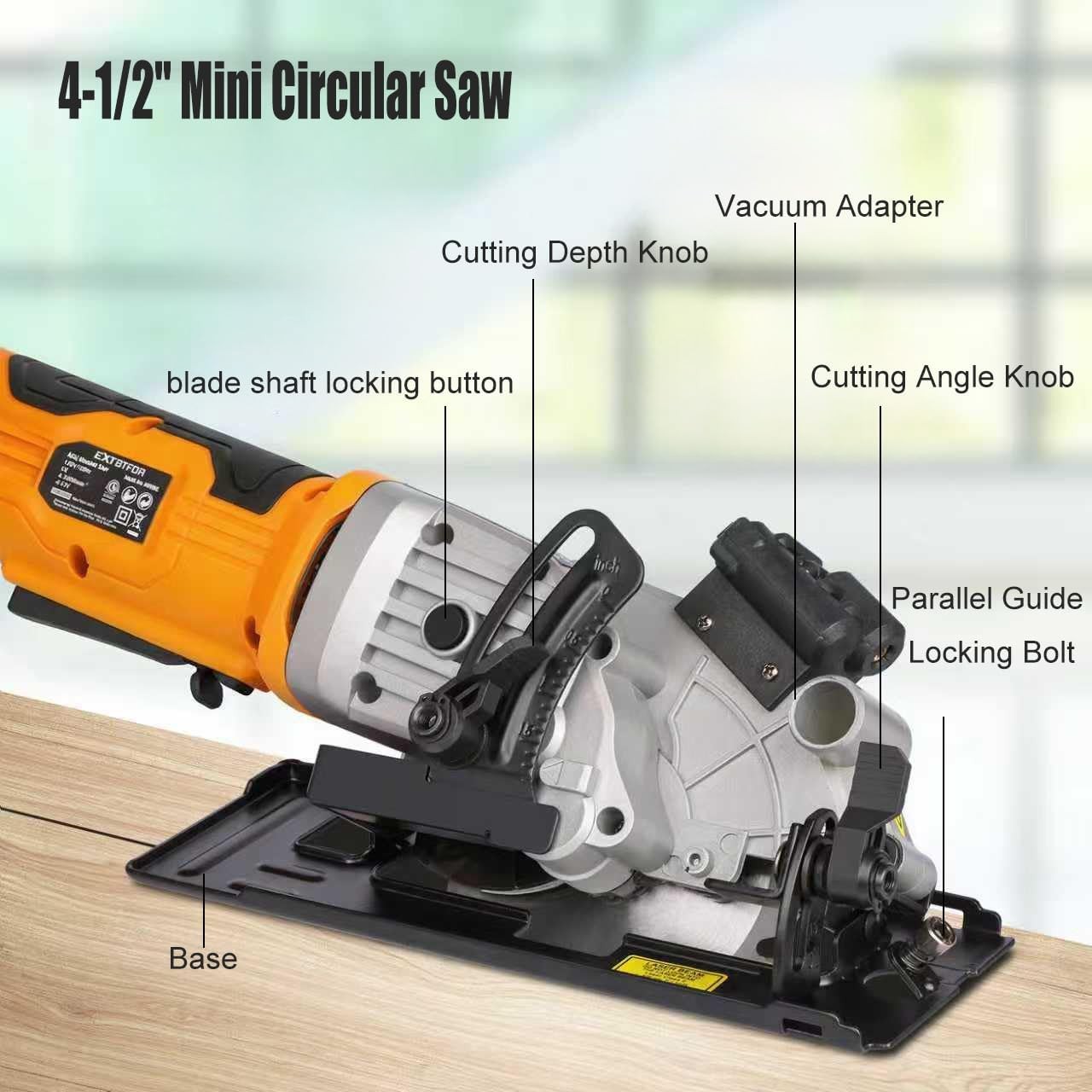 Power Circular Saw,4.8A Mini Circular Saw with Laser Guide,4000RPM Corded Saw Eq