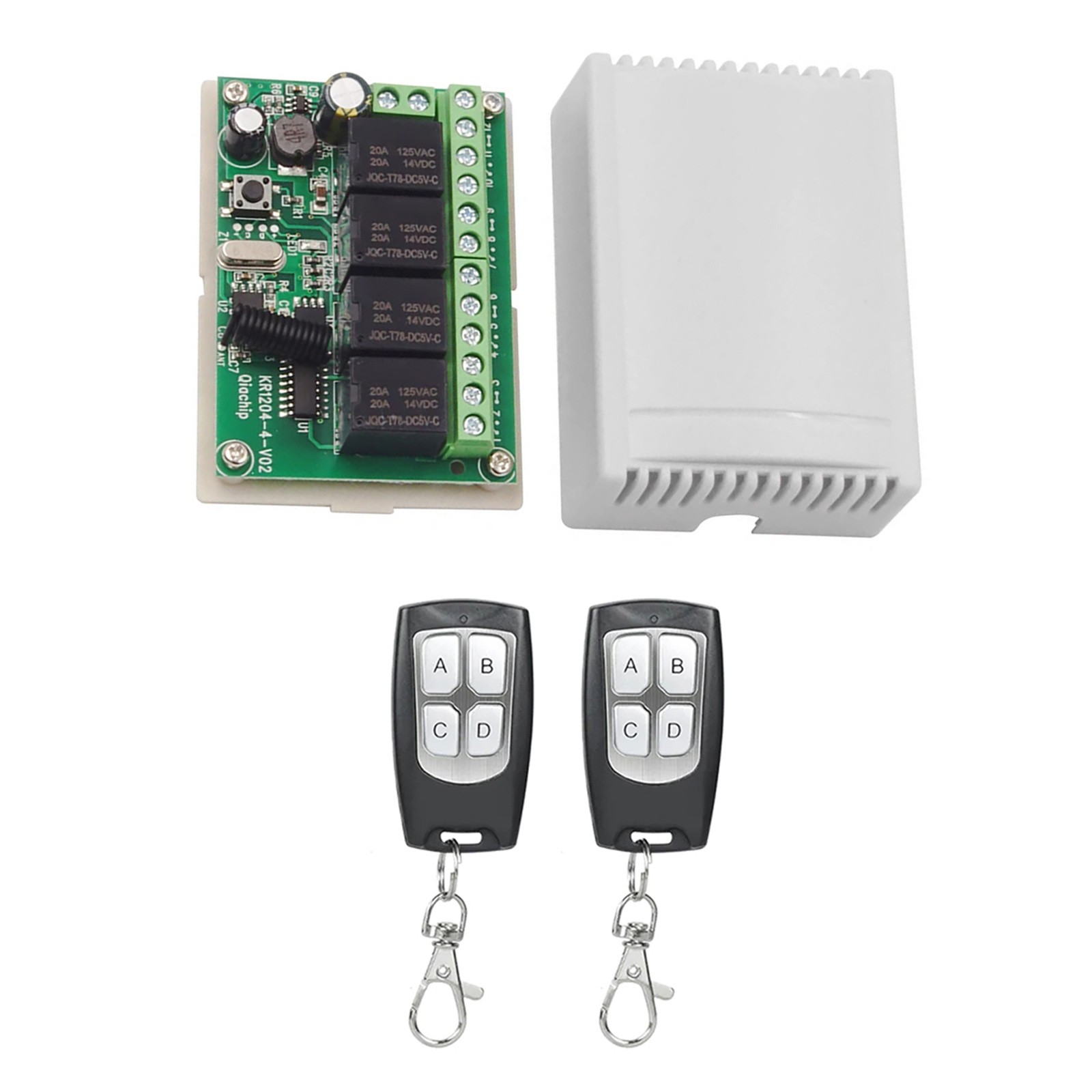 Long Range 4CH Channel Wireless Relay RF Remote Control Module Switch 433MHz